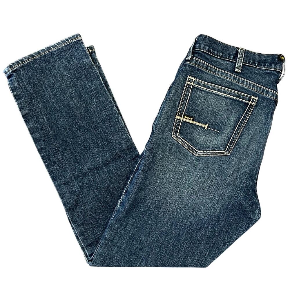 Ariat Rebar M4 Relaxed Boot Jeans Men's 40x34 Blue Western Cowboy Denim Rodeo